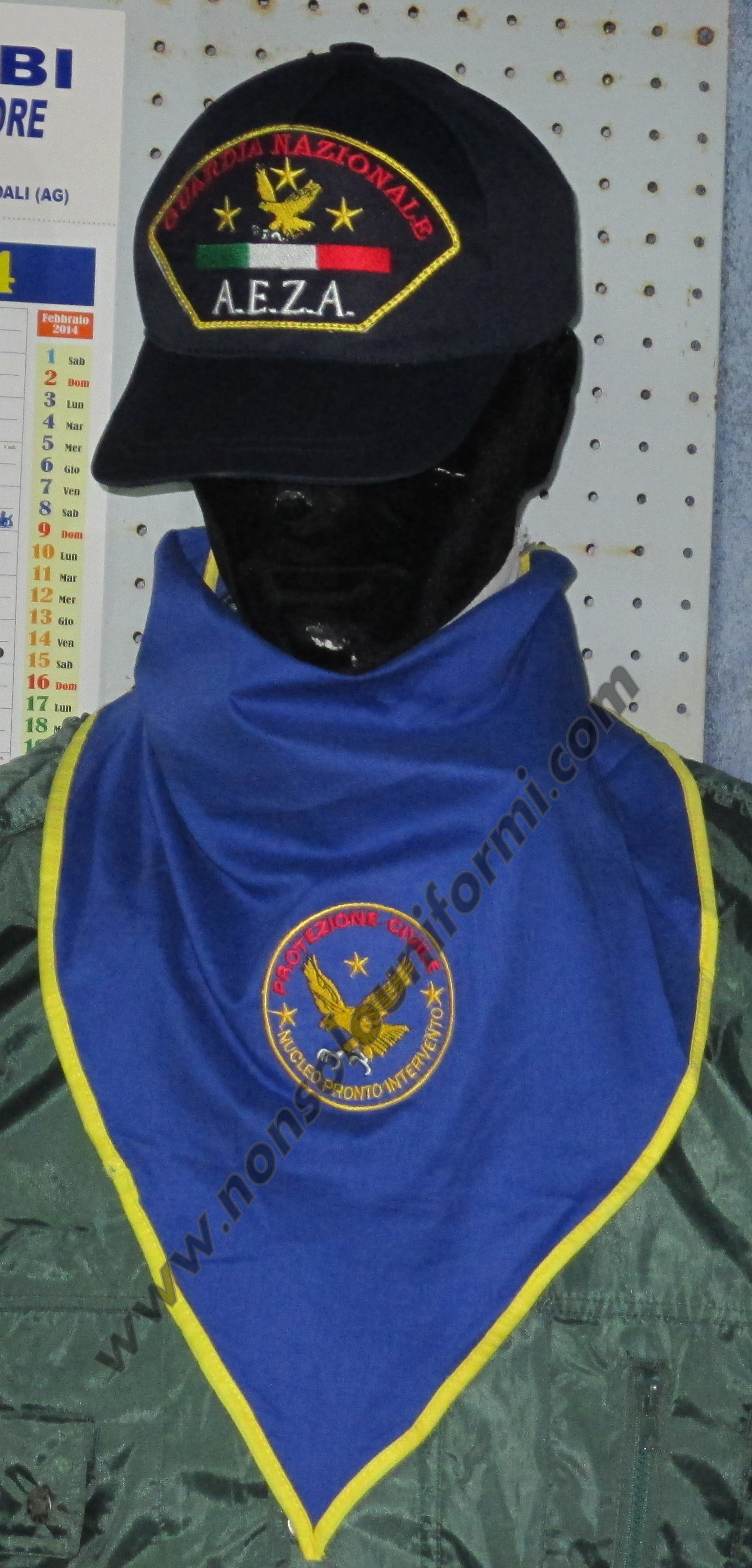 Foulard blu royal con logo "AEZA Guardia Nazionale"