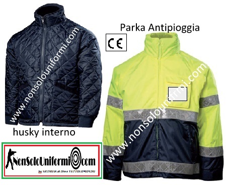 Giaccone/Parka antipioggia Giallo/Blu A.V. Reflexite