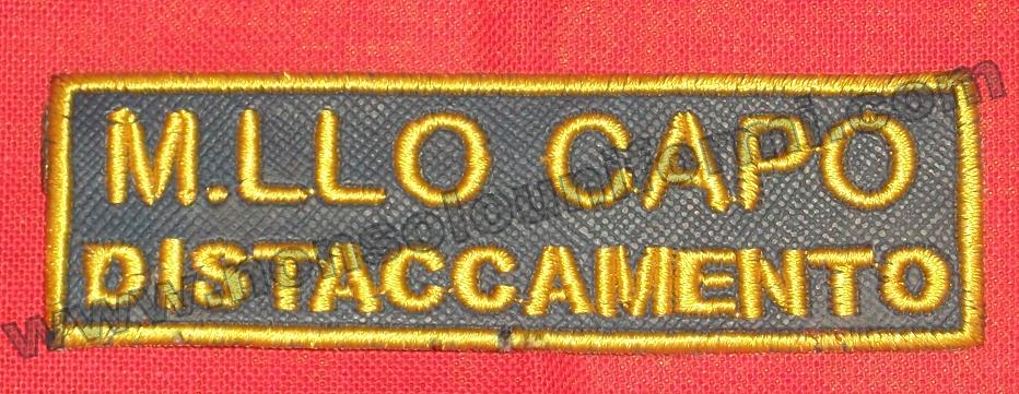 Listello ricamato 30x100mm c. velcro "M.LLO CAPO DISTACCAMENTO "