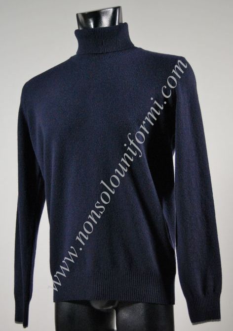 Maglione in lana Collo Alto colore blu navy