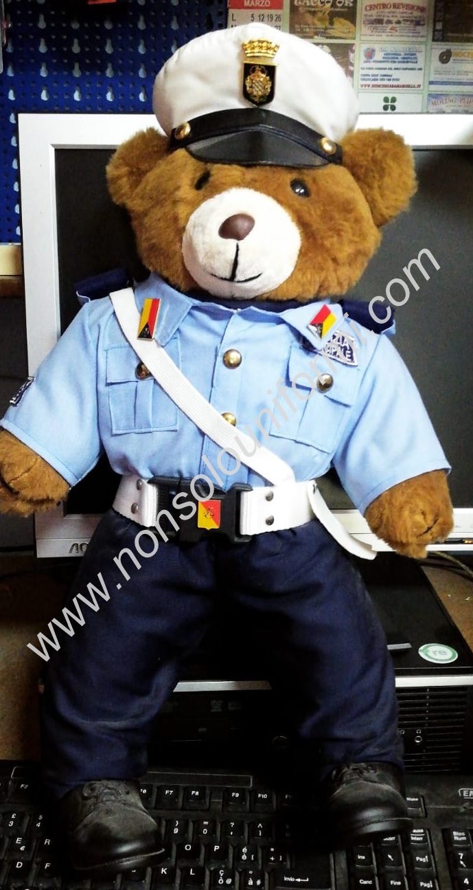 Orsetto Peluche Divisa Polizia Locale SICILIA h. 540 mm