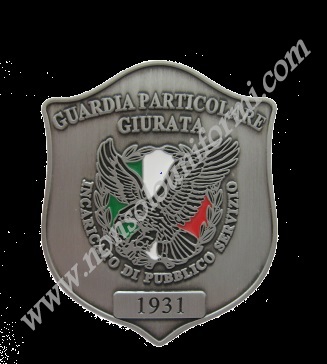 Placca con Clip G.P.G I.P.S AQUILA® Guardia Particolare Giurata Incaricato PS 