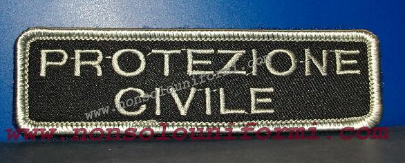 Listello Ricamato 25X100mm c. velcro " PROT. CIVILE "