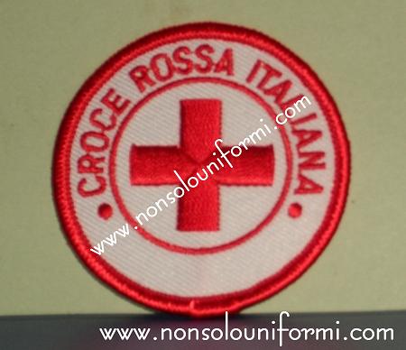 Ricamo Ø55mm termoadesiva "Croce Rossa Italiana"